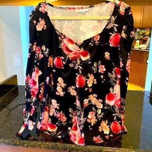 Sweetheart neckline soft shirt